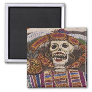Mexico, Oaxaca. Sand tapestry (tapete de arena) Magnet