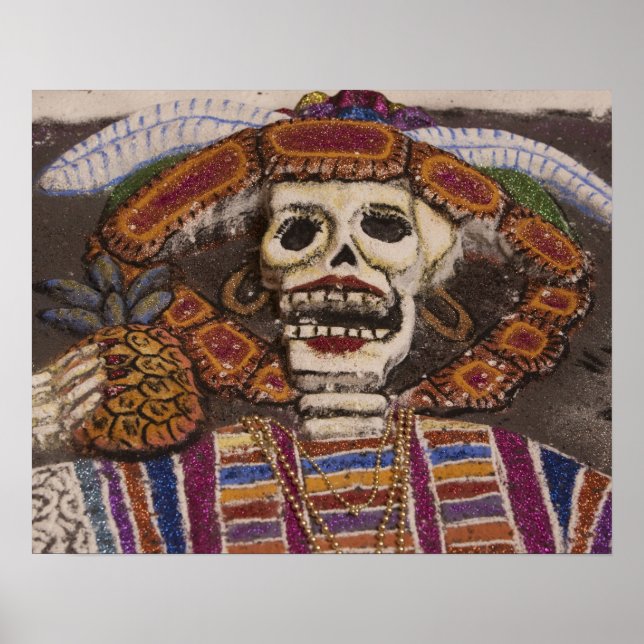 Mexico, Oaxaca. Sand tapestry (tapete de arena) Poster (Front)