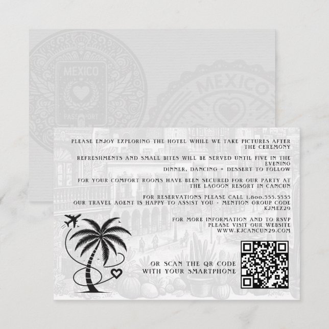 Mexico Passport Details Enclosure Card (Front/Back)