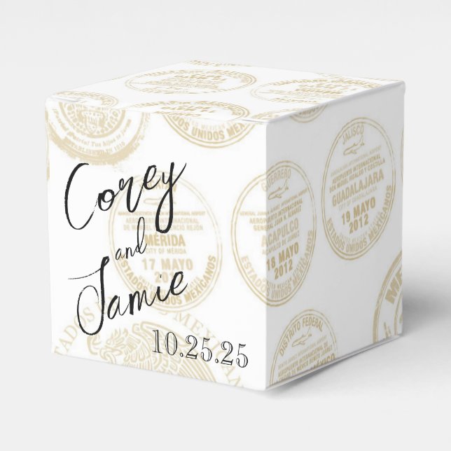 Mexico Passport Favor Box (Front Side)