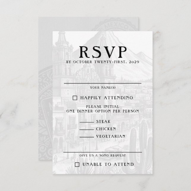 Mexico Passport RSVP Card (Front/Back)