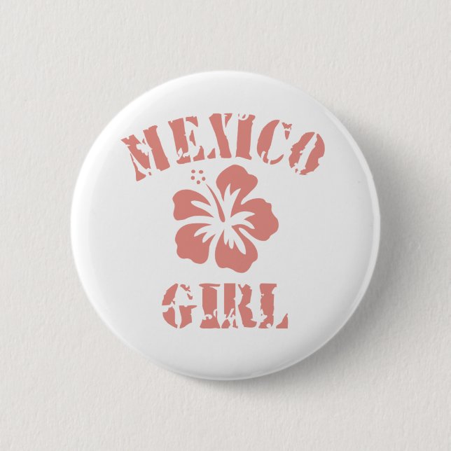 Mexico Pink Girl 2 Inch Round Button (Front)