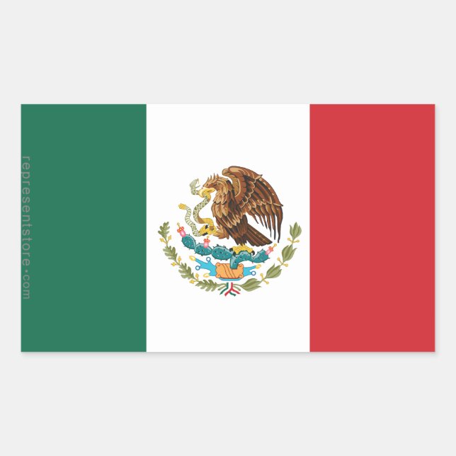 Mexico Plain Flag Sticker (Front)