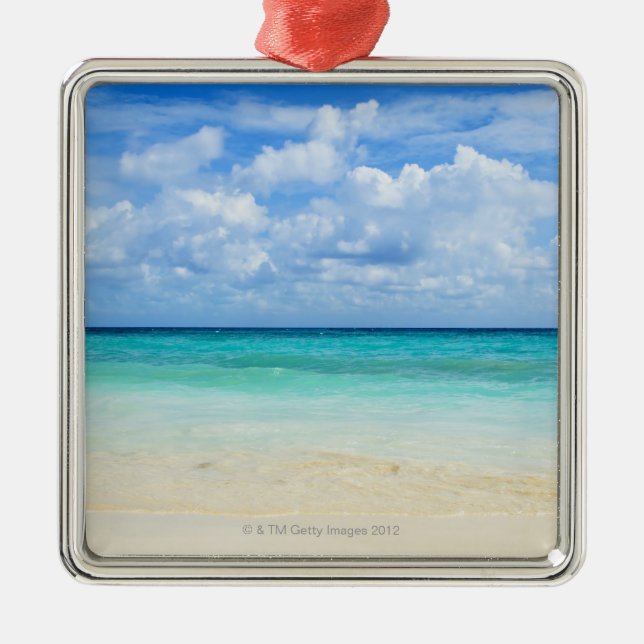 Mexico, Playa Del Carmen, tropical beach Metal Ornament (Front)