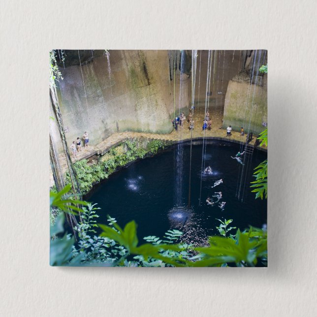 Mexico, Quintana Roo, near Chichen Itza, 2 Inch Square Button (Front)