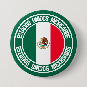 Mexico Round Emblem 3 Inch Round Button