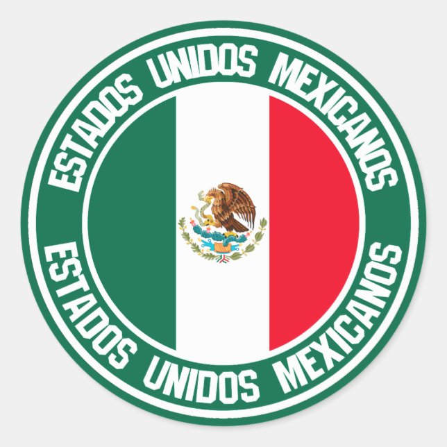 Mexico Round Emblem Classic Round Sticker (Front)