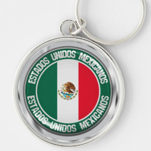 Mexico Round Emblem Keychain