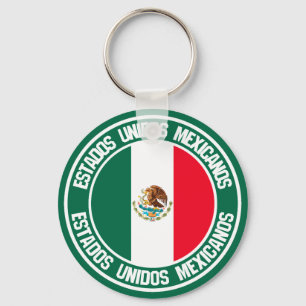 Mexico Round Emblem Keychain