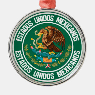 Mexico Round Emblem Metal Ornament