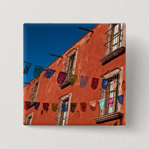 Mexico, San Miguel de Allende. Colourful banners 2 Inch Square Button