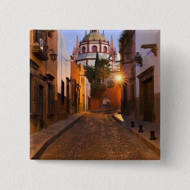 Mexico, San Miguel de Allende. Early morning 2 Inch Square Button (Front)