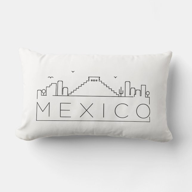 Mexico Skyline Lumbar Pillow (Front)