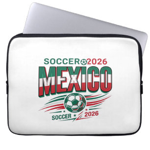 Mexico Soccer 2026 Soccer Bold Country Typography  Laptop Sleeve