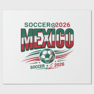 Mexico Soccer 2026 Soccer Bold Country Typography Wrapping Paper