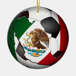 Mexico Soccer Ball Ceramic Ornament