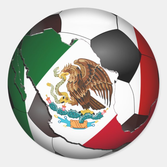 Mexico Soccer Ball Sports Classic Round Sticker (Front)