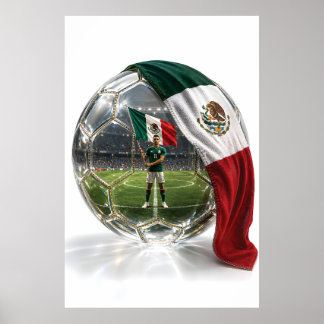 Mexico Soccer Crystal Ball Poster 