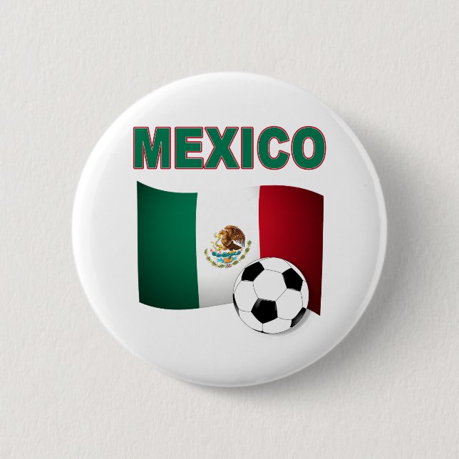 mexico soccer football world cup 2010 2 inch round button (Front)