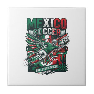 Mexico Soccer Skeleton Striker Nations Premium Spo Tile