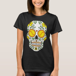 Mexico Softll Sugar Skull Youth Team Coach Fan Pit T-Shirt