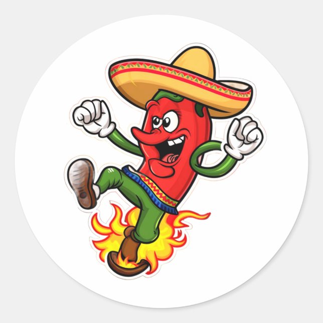 Mexico spicy classic round sticker (Front)