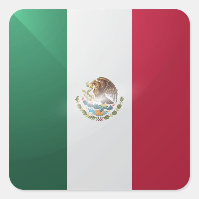 Mexico square glossy flag square sticker (Front)