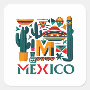 MEXICO SQUARE STICKER