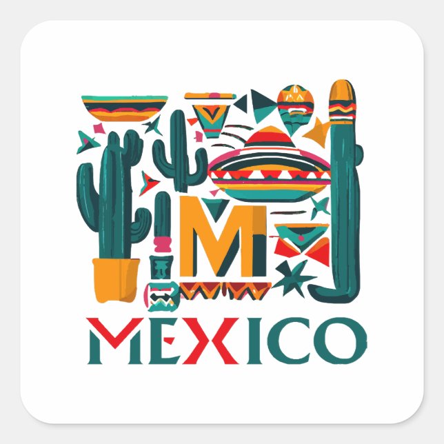 MEXICO SQUARE STICKER (Front)