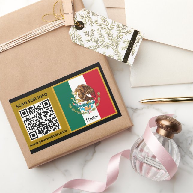 Mexico Stickers, Modern QR Code, Mexican Flag Sticker (Gifting)