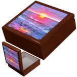 Mexico Sunset 0909 Keepsake Box<br><div class="desc">Painting "Mexico Sunset 0909" Collection Hold your valuables in this beautiful keepsake box. Made of lacquered wood, the jewellery box comes in golden oak, ebony black, emerald green, and red mahogany. Soft felt protects your jewellery and other collectibles. Personalize on the product page or click the "Customize" button for more...</div>
