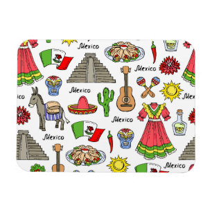 Mexico Symbols Pattern Magnet