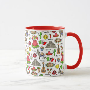 Mexico Symbols Pattern Mug