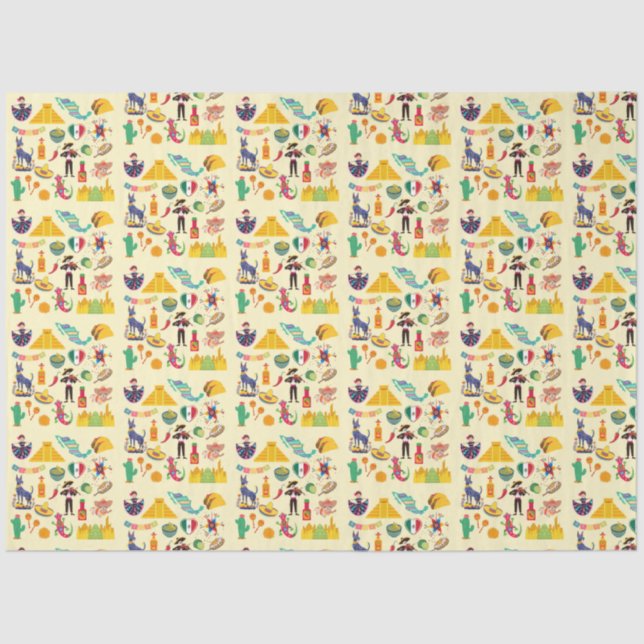 Mexico Symbols Tissue Paper (Front)