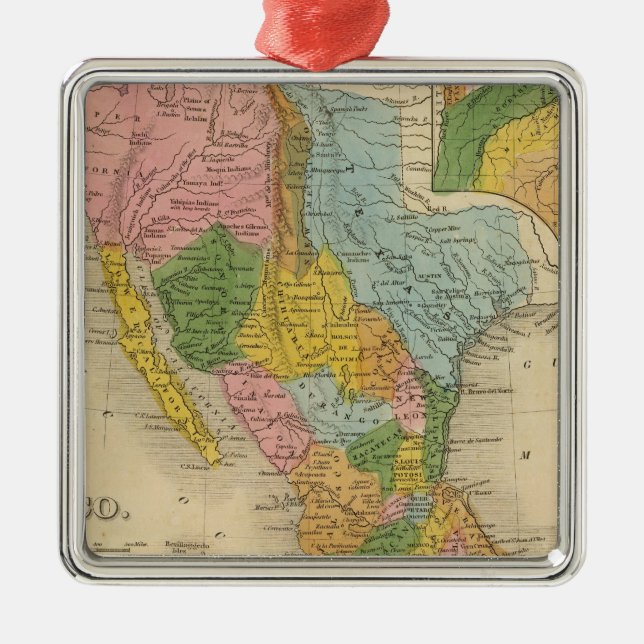 Mexico, Texas Metal Ornament (Front)