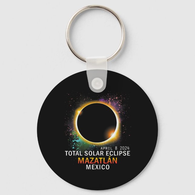 Mexico Total Solar Eclipse 2024  Keychain (Front)