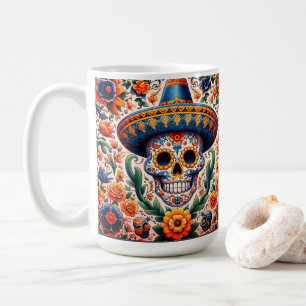 Mexico   Travel Vintage Retro Candy Skull Coffee Mug