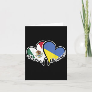 Mexico Ukraine Flag Heart Half Mexican Half Card