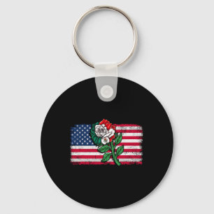 Mexico Us Flag Mexican Flag American Flag Rose 2 Keychain