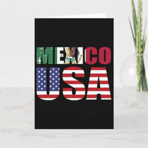 Mexico Us Flag Patriot Mexican Flag American Flag  Card