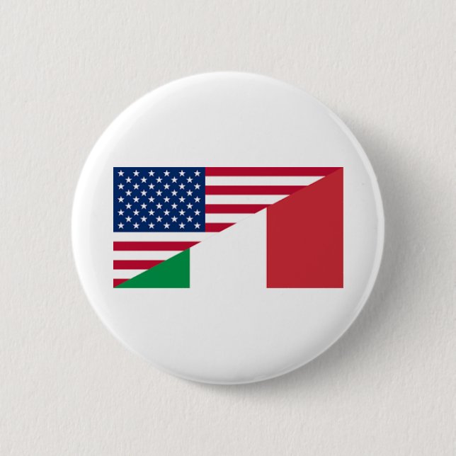 Mexico USA Flag 2 Inch Round Button (Front)