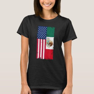 Mexico USA Flag Half American Half Mexican Patriot T-Shirt