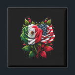 Mexico Usa Flag Mexican Flag American Flag Rose Fl Magnet<br><div class="desc">Mexico Usa Flag Mexican Flag American Flag Rose Flower</div>