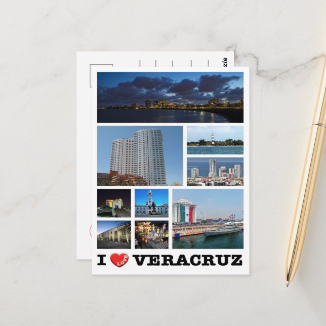 Mexico - Veracruz - I Love - Postcard (Front/Back In Situ)