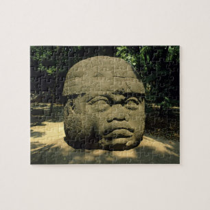 Mexico, Villahermosa, giant Olmec head, La Venta Jigsaw Puzzle