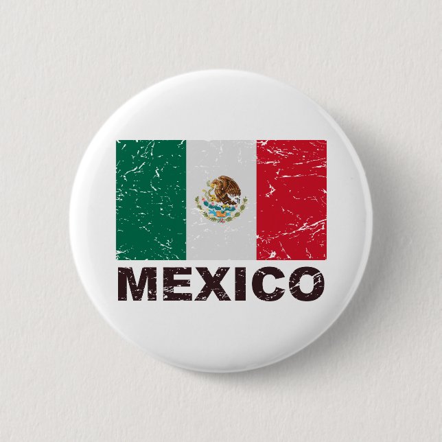 Mexico Vintage Flag 2 Inch Round Button (Front)