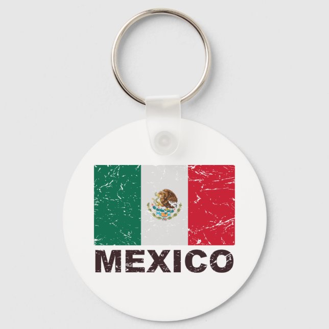 Mexico Vintage Flag Keychain (Front)