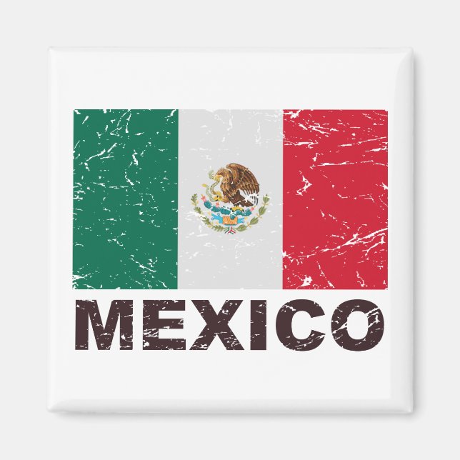 Mexico Vintage Flag Magnet (Front)