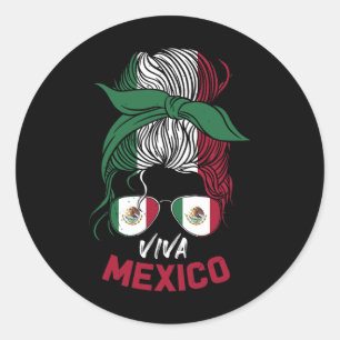 Mexico Vintage Mexican Flag Pride Hat Jersey 2  Classic Round Sticker