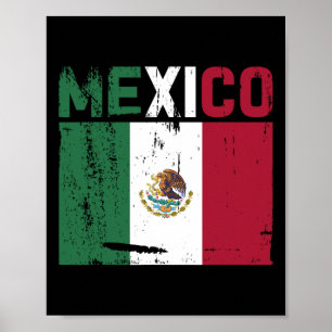 Mexico Vintage Mexican Flag Pride Hat Poster